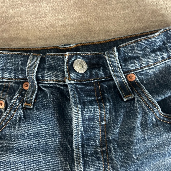 Levi's 501 Blue Distressed Jean Shorts Waist Size 25 - Picture 3 of 10